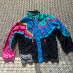 Vintage Colorblock zip up wind breaker